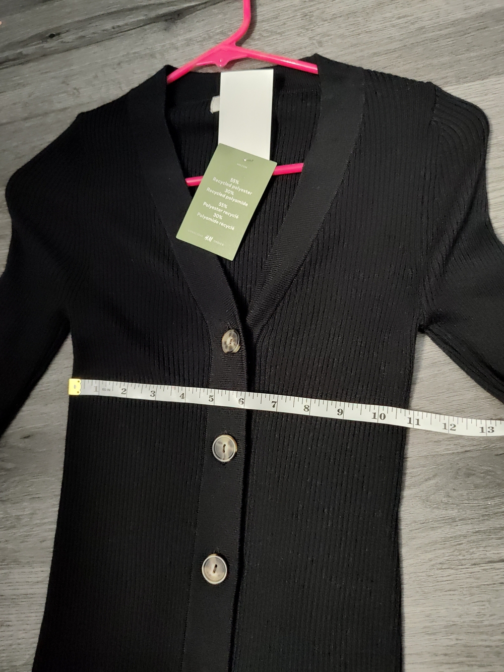NWT H&M HM Ribbed Knit Button-Front Black Maxi Dress Women's XS - Picture 12 of 14